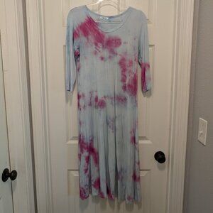 Hand Tie Dyed High Low Dress